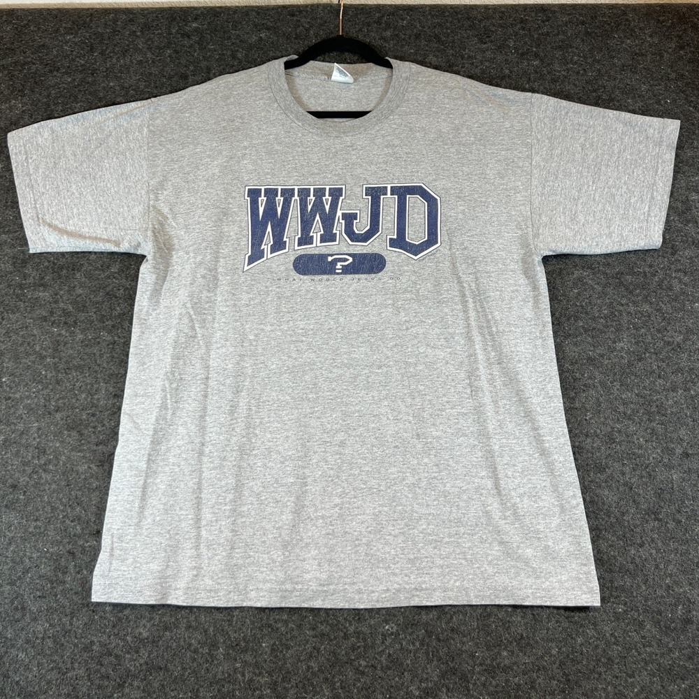 VTG 90s WWJD What Would Jesus Do T Shirt Mens XL Christian 1990s USA Graphic Tee - Picture 2 of 8